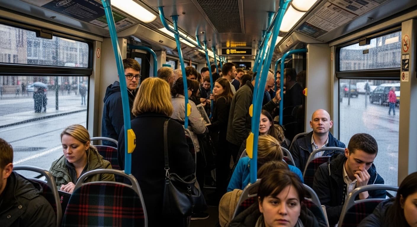 crowded Tram Edinburgh