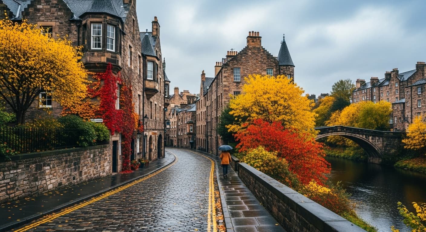 Autumn in dean village edinburgh